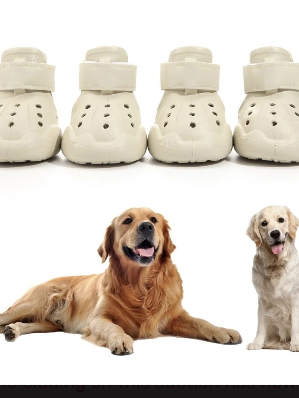 Dog Protective Boots - Cream Adjustable Paw Guards